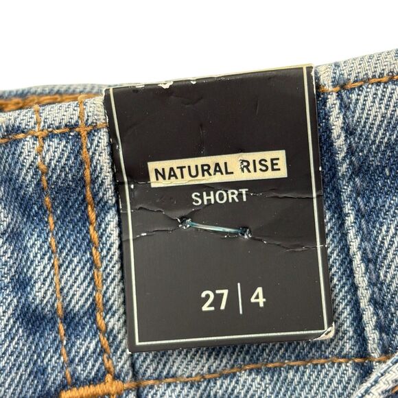 Abercrombie and Fitch A&F Women's SIze 27 Natural Rise Pleated Denim Shorts NEW - Picture 6 of 16